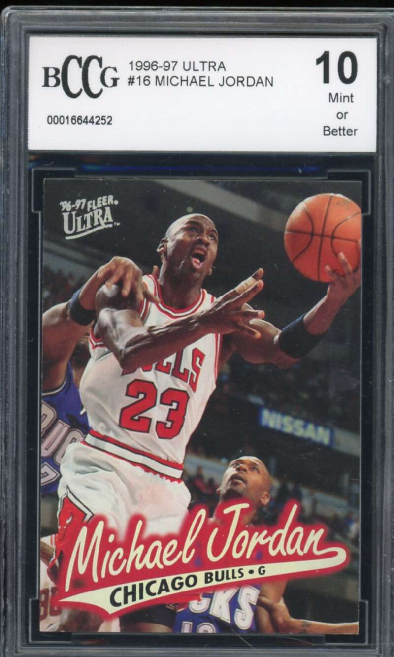 1996-97 Ultra #16 Michael Jordan Card BGS BCCG 10 Mint+ Image 1