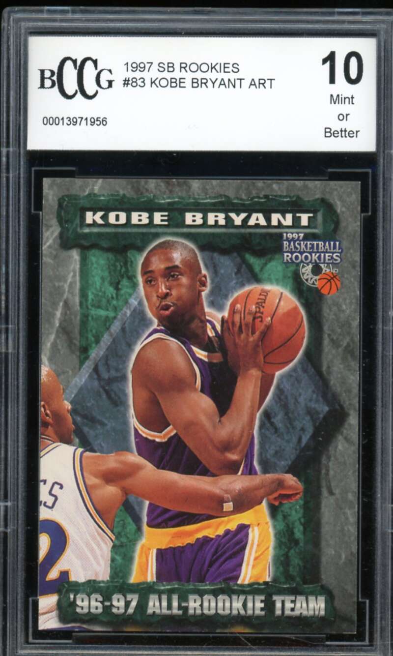 1997 SB Rookies #83 Kobe Bryant Art Card BGS BCCG 10 Mint+ Image 1