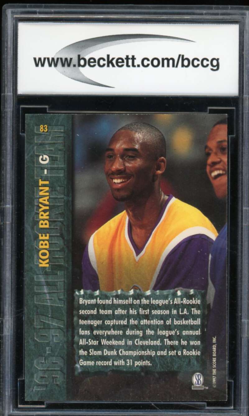 1997 SB Rookies #83 Kobe Bryant Art Card BGS BCCG 10 Mint+ Image 2