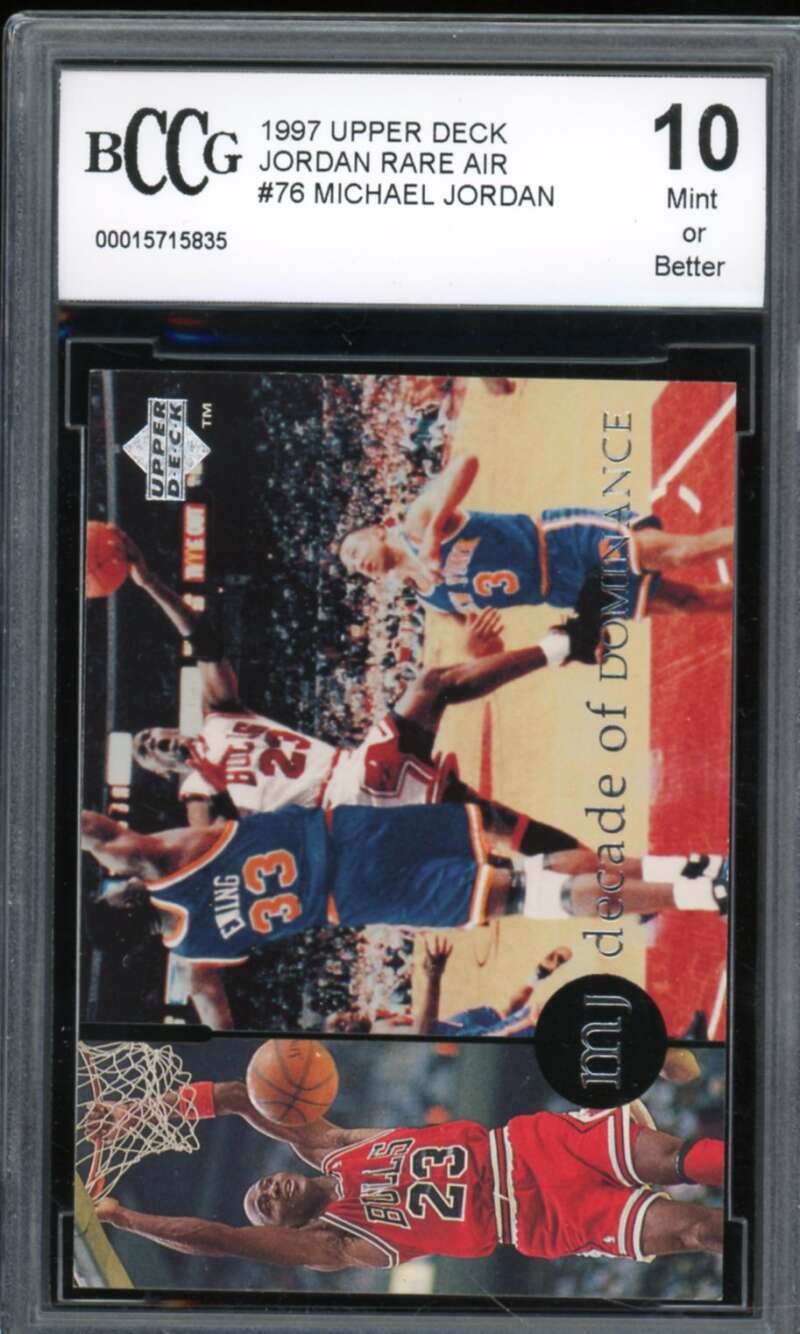 1997-98 Upper Deck #76 Michael Jordan Card BGS BCCG 10 Mint+ Image 1