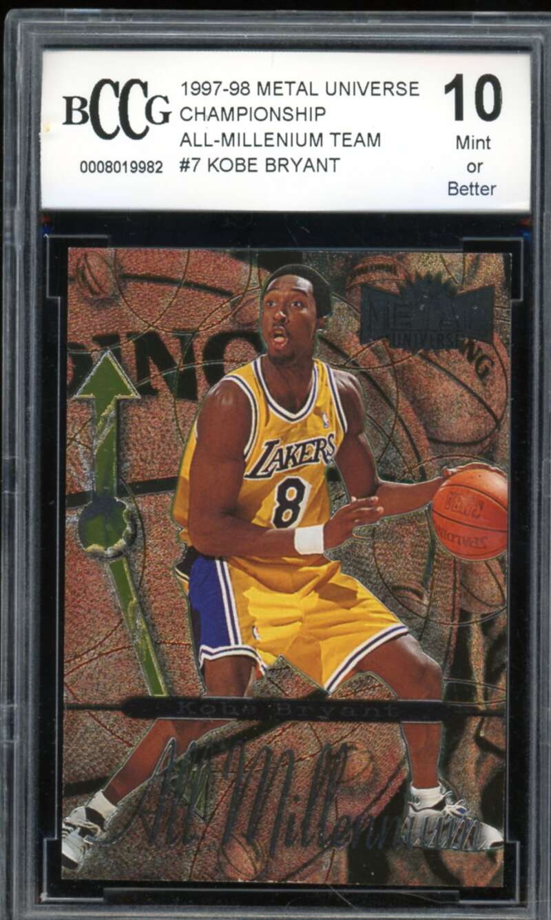 1997-98 Metal Universe Championship #7 Kobe Bryant Card BGS BCCG 10 Mint+ Image 1