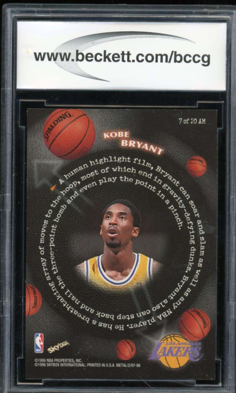 1997-98 Metal Universe Championship #7 Kobe Bryant Card BGS BCCG 10 Mint+ Image 2