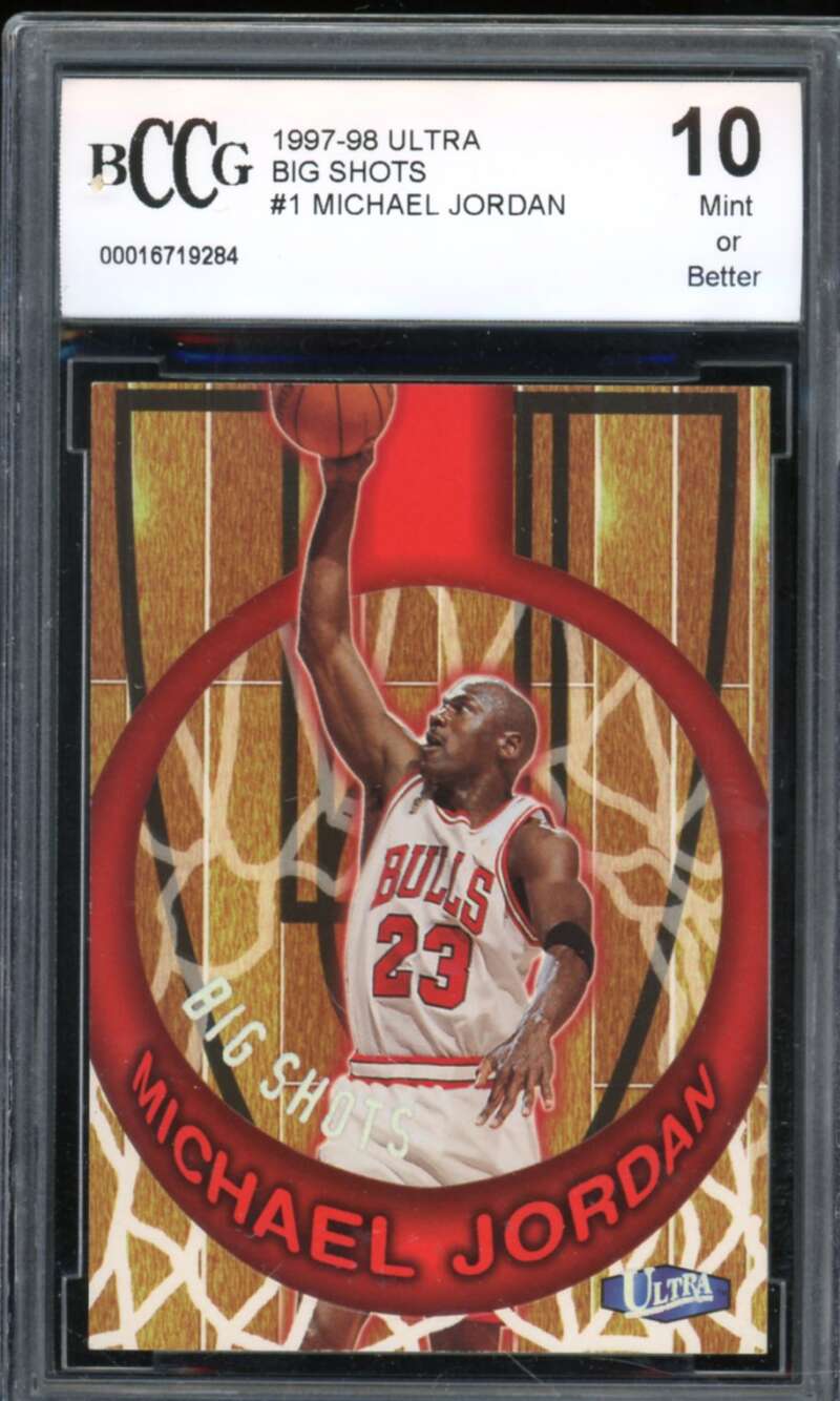 1997-98 Ultra Big Shots #1 Michael Jordan Card BGS BCCG 10 Mint+ Image 1