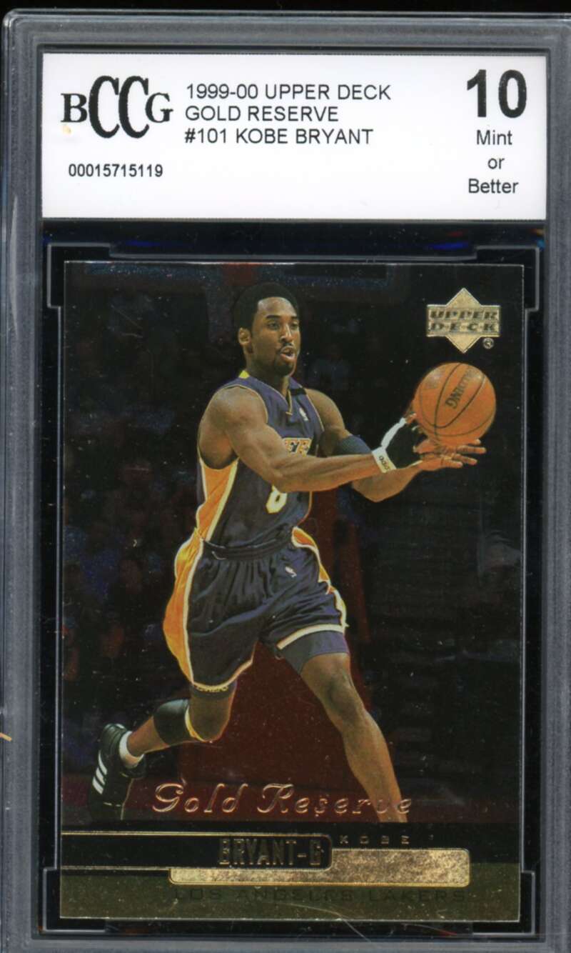 1999-00 Upper Deck Gold Reserve #101 Kobe Bryant Card BGS BCCG 10 Mint+ Image 1