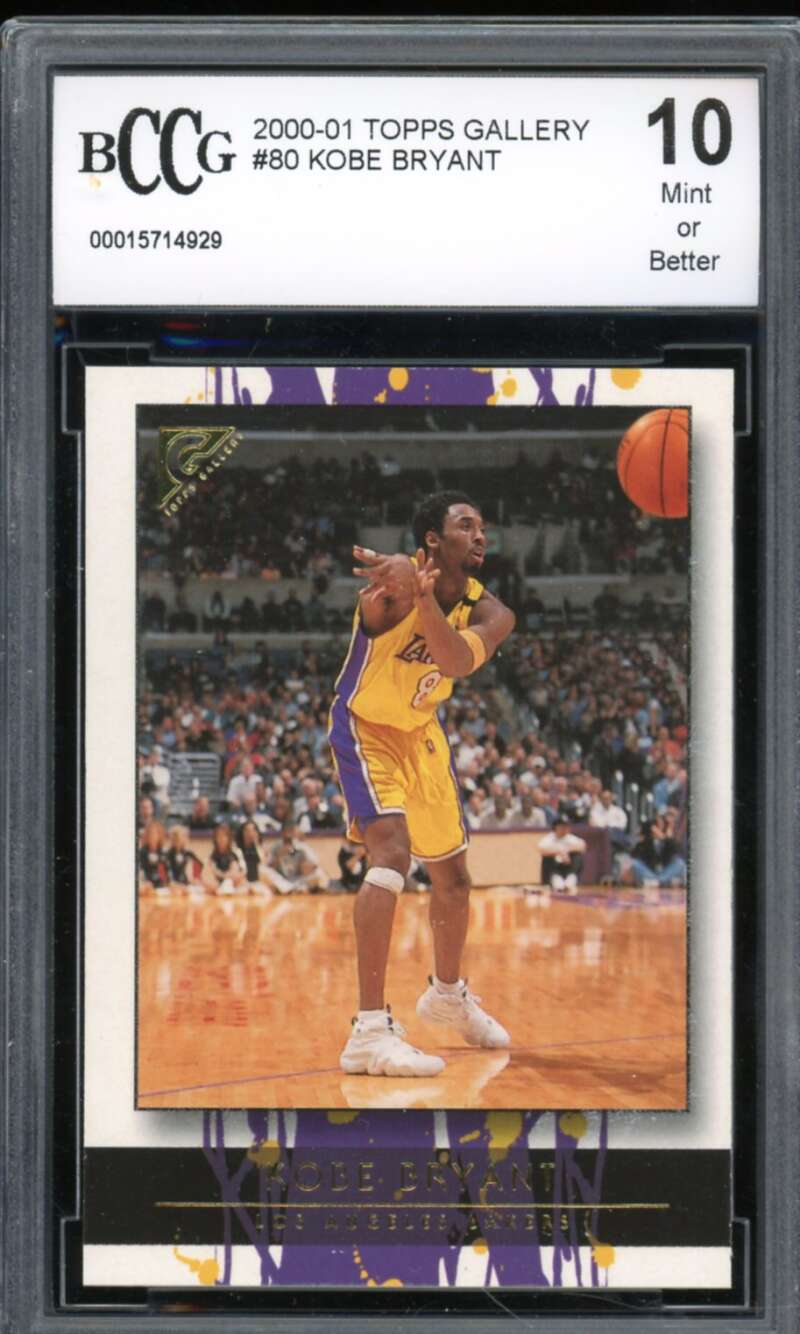 2000-01 Topps Gallery #80 Kobe Bryant Card BGS BCCG 10 Mint+ Image 1