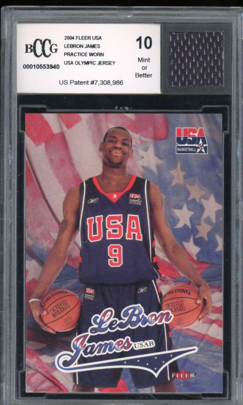 2004 Fleer USA #7 LeBron James Card BGS BCCG 10 Mint+ Image 1