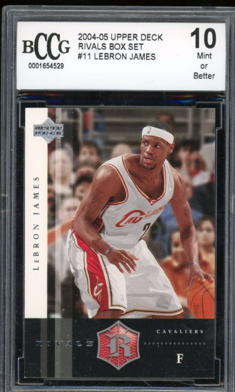 2004-05 Upper Deck Rivals Box Set #11 LeBron James Card BGS BCCG 10 Mint+ Image 1