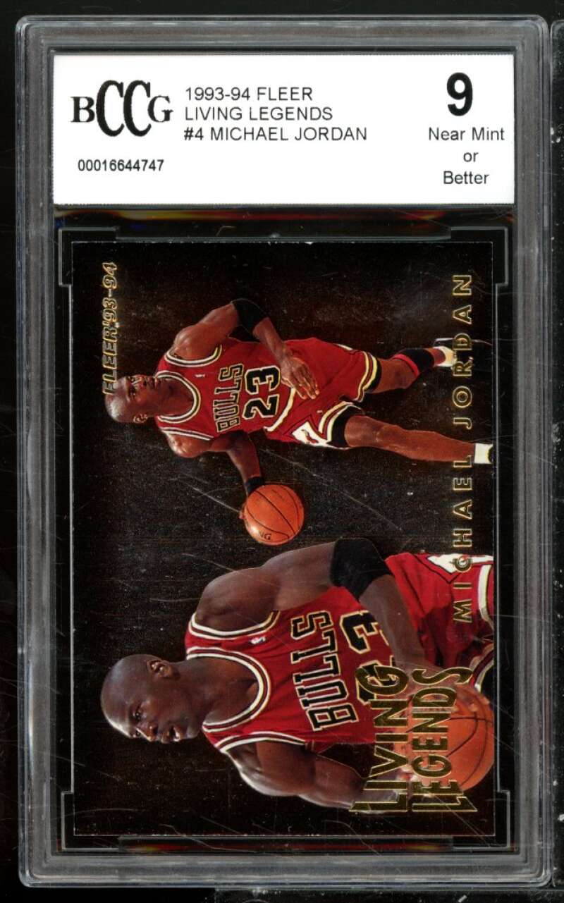 1993-94 Fleer Living Legends #4 Michael Jordan Card BGS BCCG 9 Near Mint+ Image 1