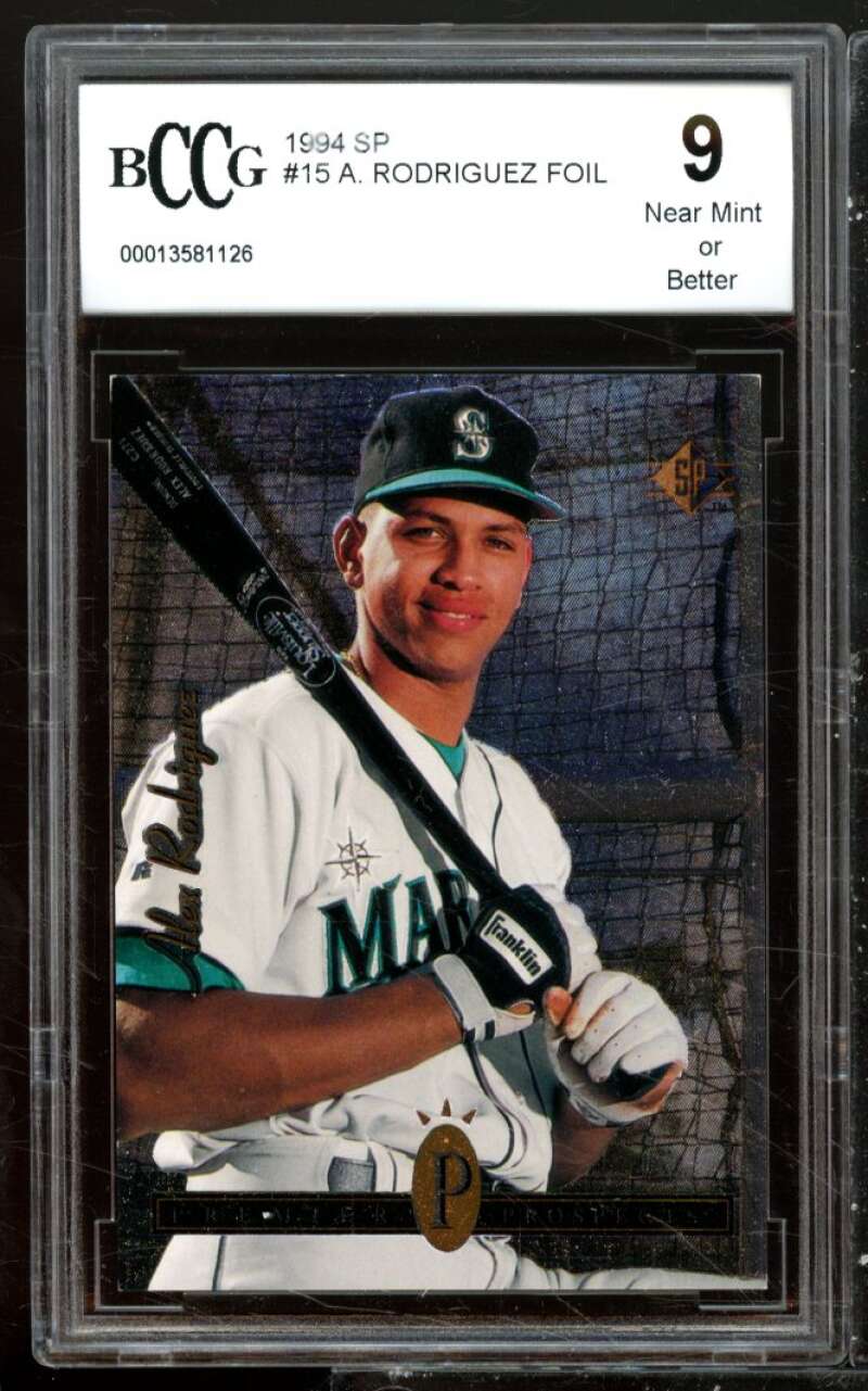 1994 SP #15 Alex Rodriguez Rookie Card BGS BCCG 9 Near Mint+ Image 1