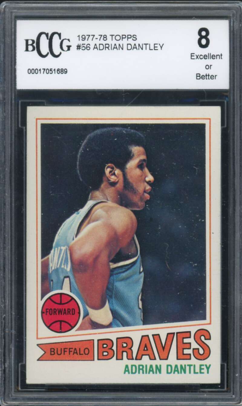 1977-78 Topps #56 Adrian Dantley Rookie Card BGS BCCG 8 Excellent+ Image 1