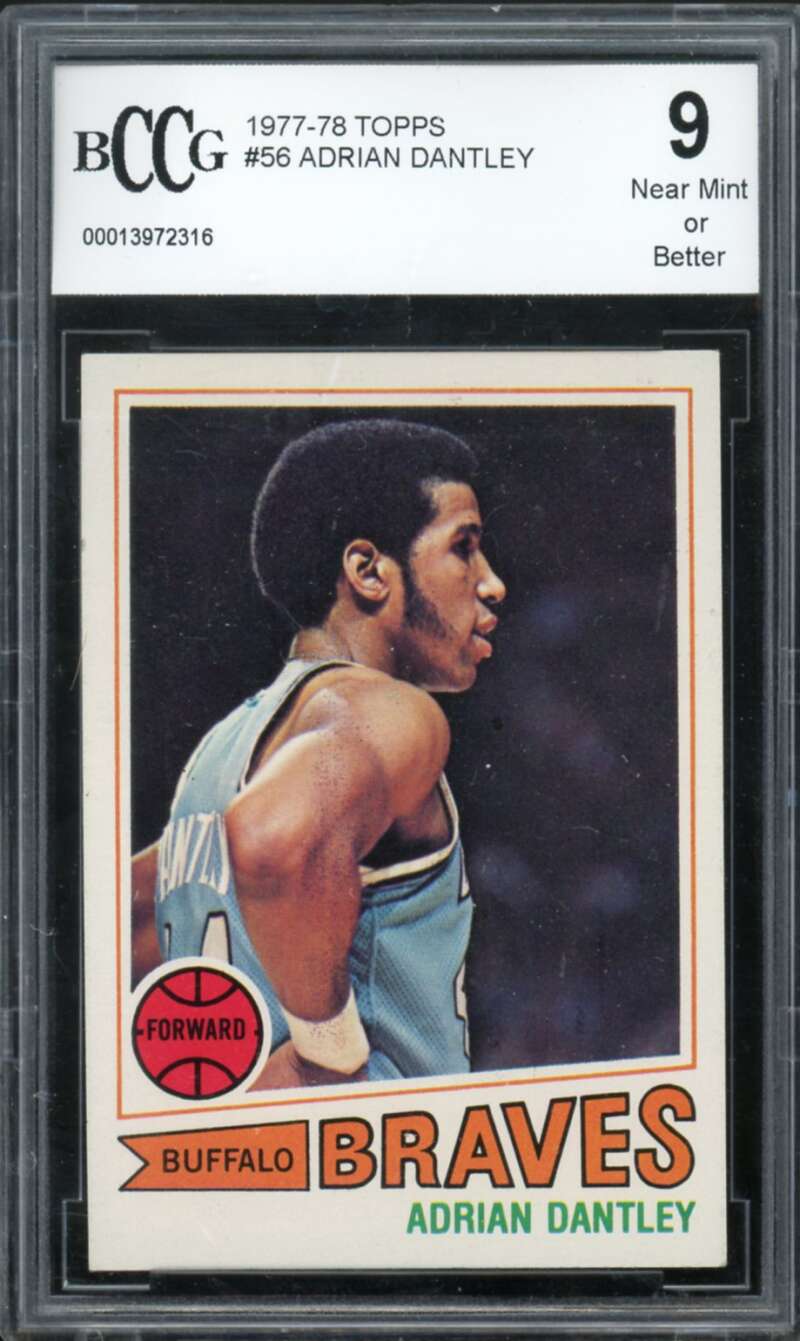 1977-78 Topps #56 Adrian Dantley Rookie Card BGS BCCG 9 Near Mint+ Image 1