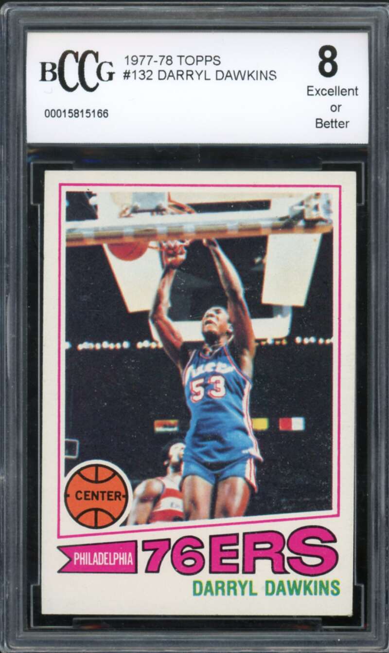 1977-78 Topps #132 Darryl Dawkins Rookie Card BGS BCCG 8 Excellent+ Image 1