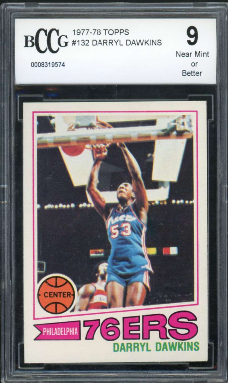 1977-78 Topps #132 Darryl Dawkins Rookie Card BGS BCCG 9 Near Mint+ Image 1