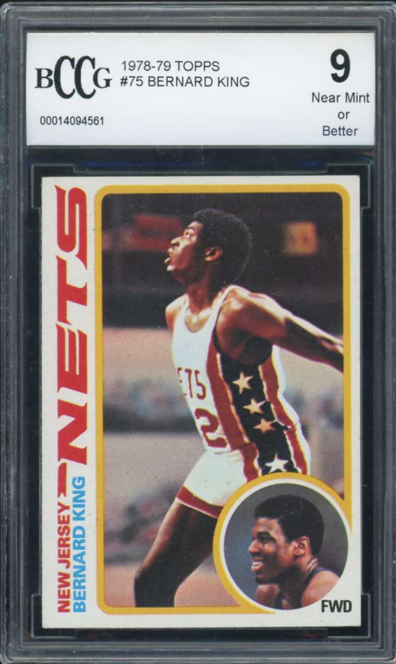 1978-79 Topps #75 Bernard King Card Rookie BGS BCCG 9 Near Mint+ Image 1