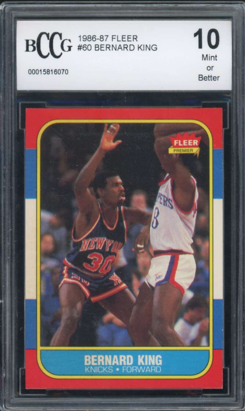 1986-87 Fleer #60 Bernard King Card BGS BCCG 10 Mint+ Image 1