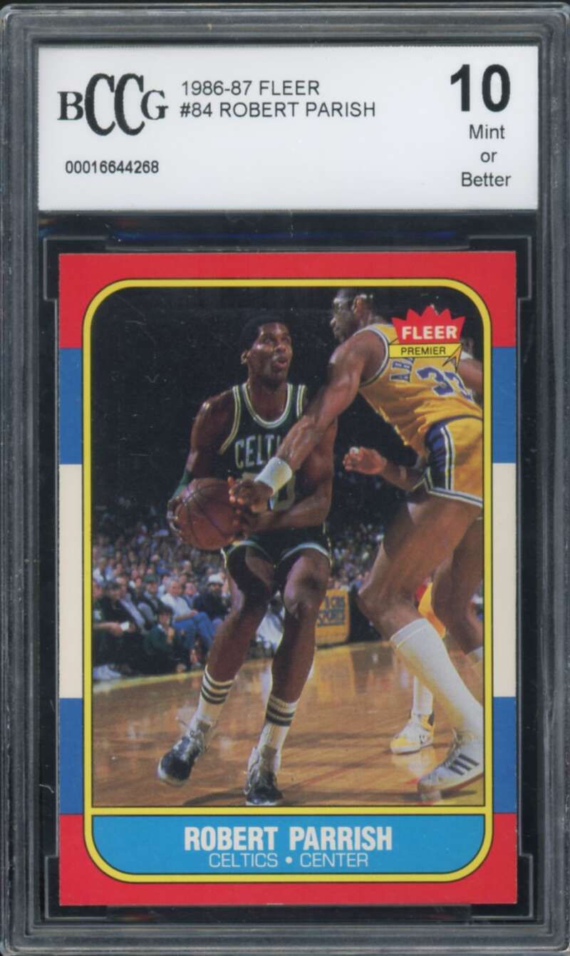 1986-87 Fleer #84 Robert Parish Card BGS BCCG 10 Mint+ Image 1