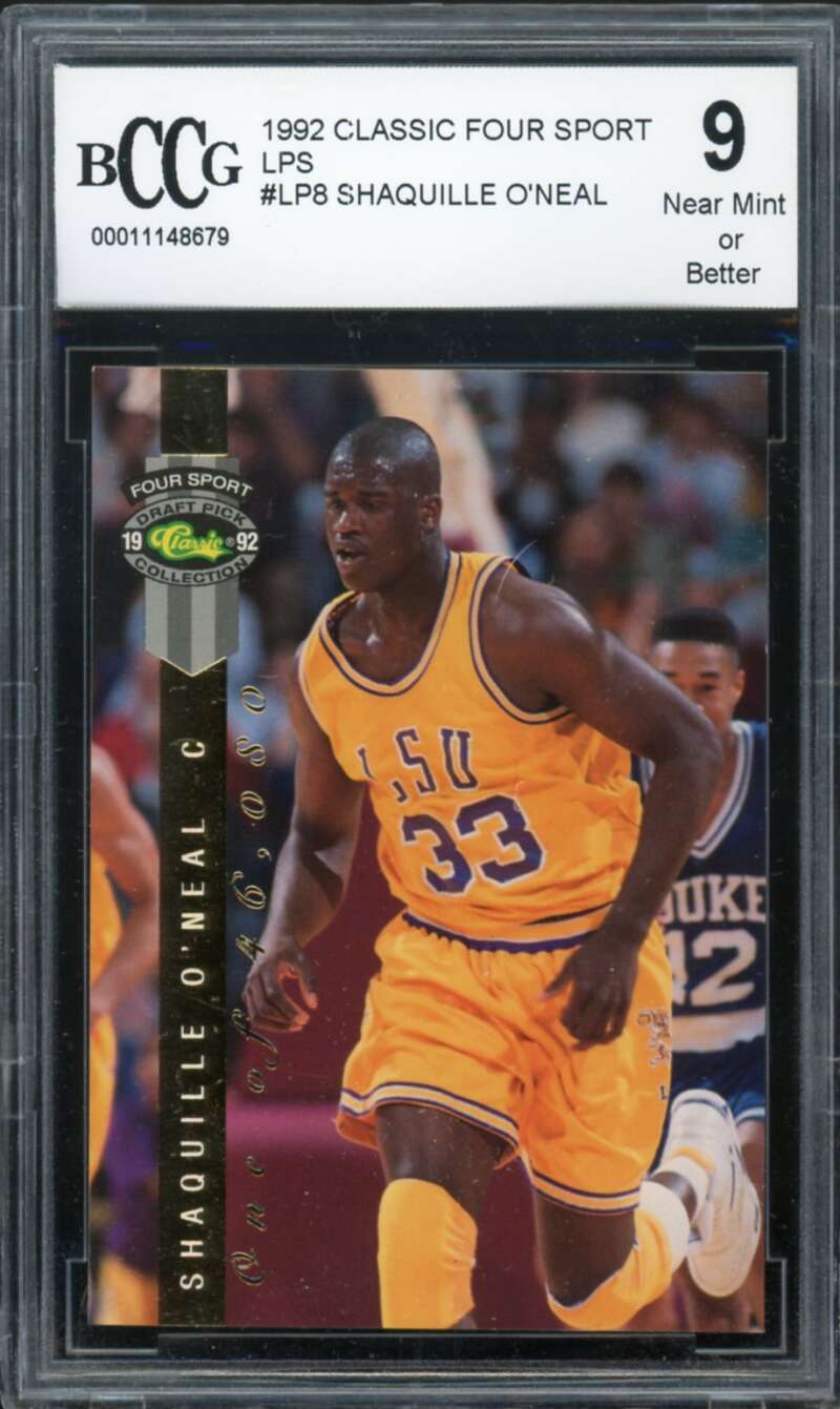 1992 Classic Four Sport LPS #LP8 Shaquille O'Neal Rookie BGS BCCG 9 Near Mint+ Image 1