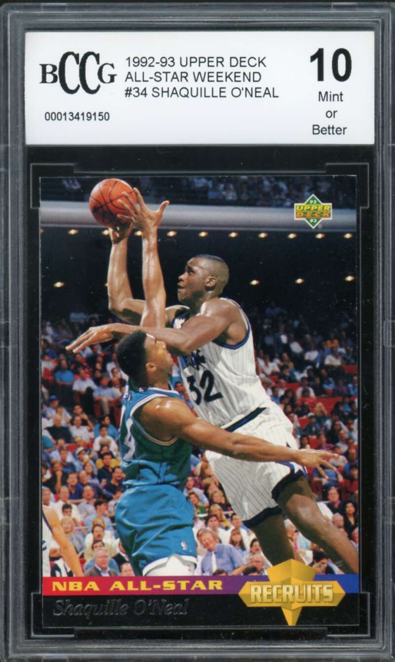 1992-93 Upper Deck AS Weekend #34 Shaquille O'Neal Rookie Card BGS BCCG 10 Mint+ Image 1