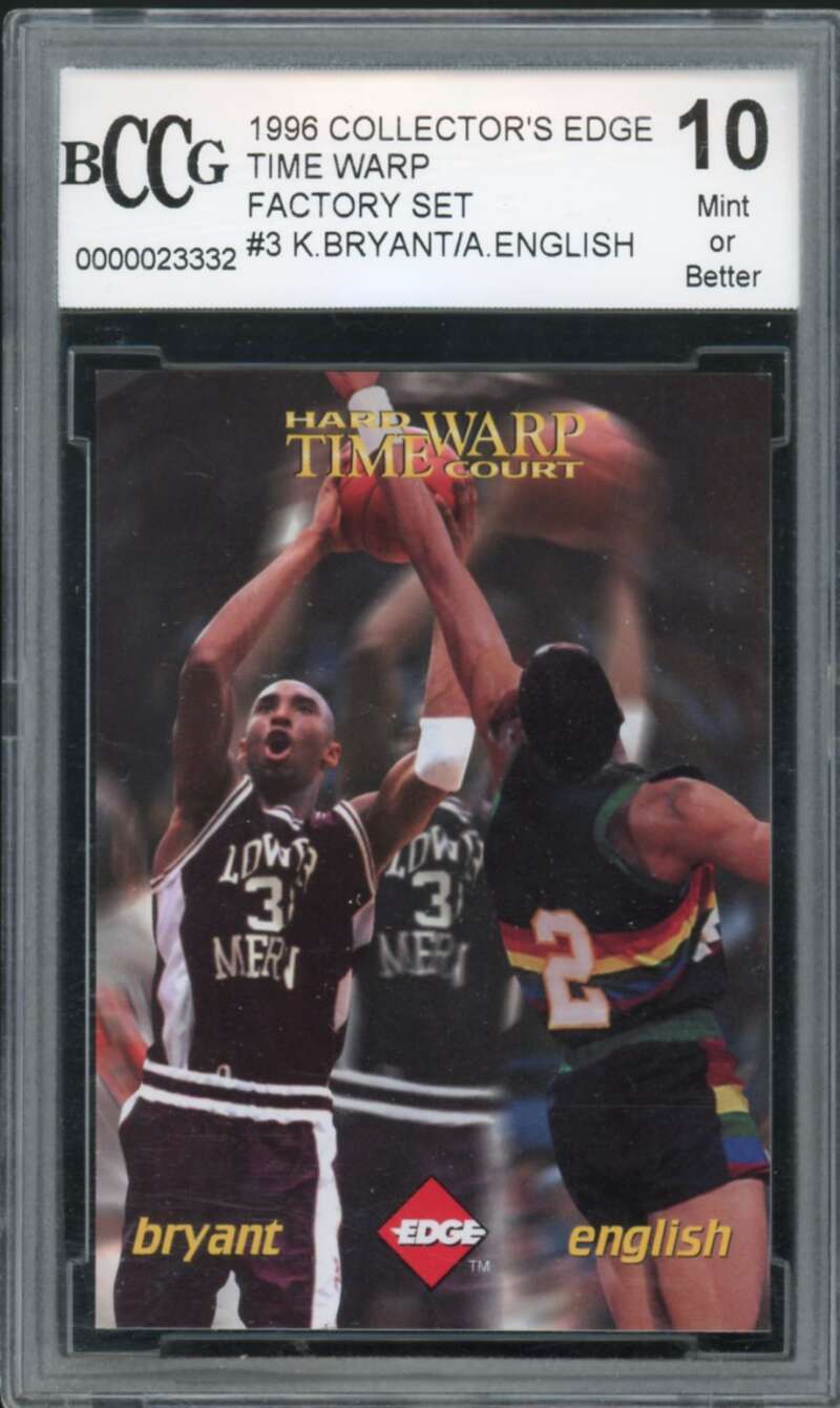 1996-97 CE Time Warp Factory Set #3 Kobe Bryant /English Rookie BGS BCCG 10 Mint Image 1