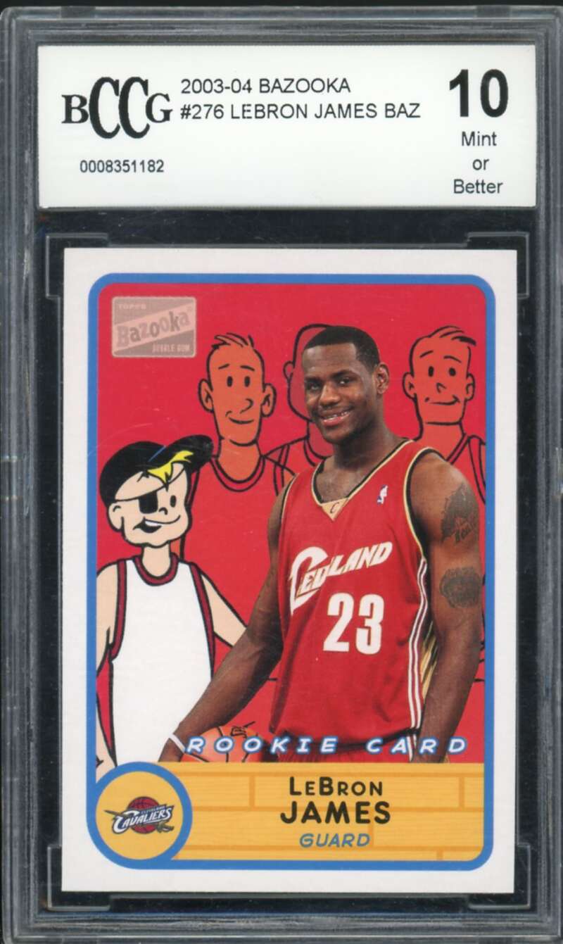 2003-04 Bazooka #276 LeBron James Rookie Card BGS BCCG 10 Mint+ Image 1