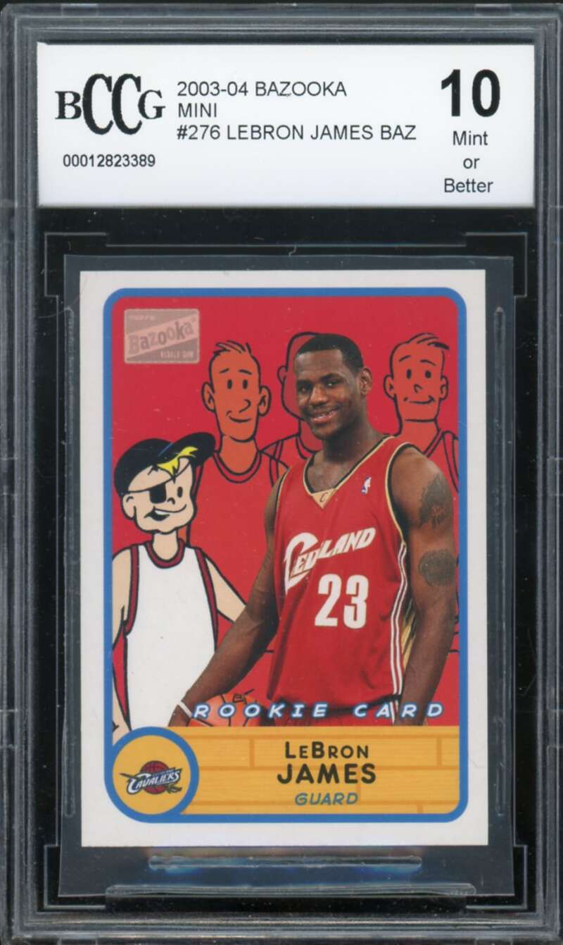 2003-04 Bazooka Mini #276 LeBron James Rookie Card BGS BCCG 10 Mint+ Image 1