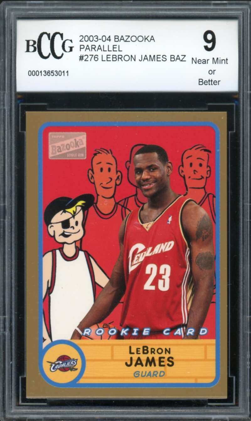 2003-04 Bazooka Parallel #276 LeBron James Rookie Card BGS BCCG 9 Near Mint+ Image 1