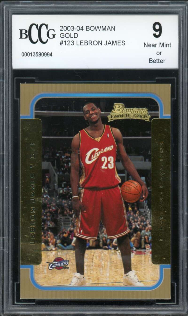 2003-04 Bowman Gold #123 LeBron James Rookie Card BGS BCCG 9 Near Mint+ Image 1