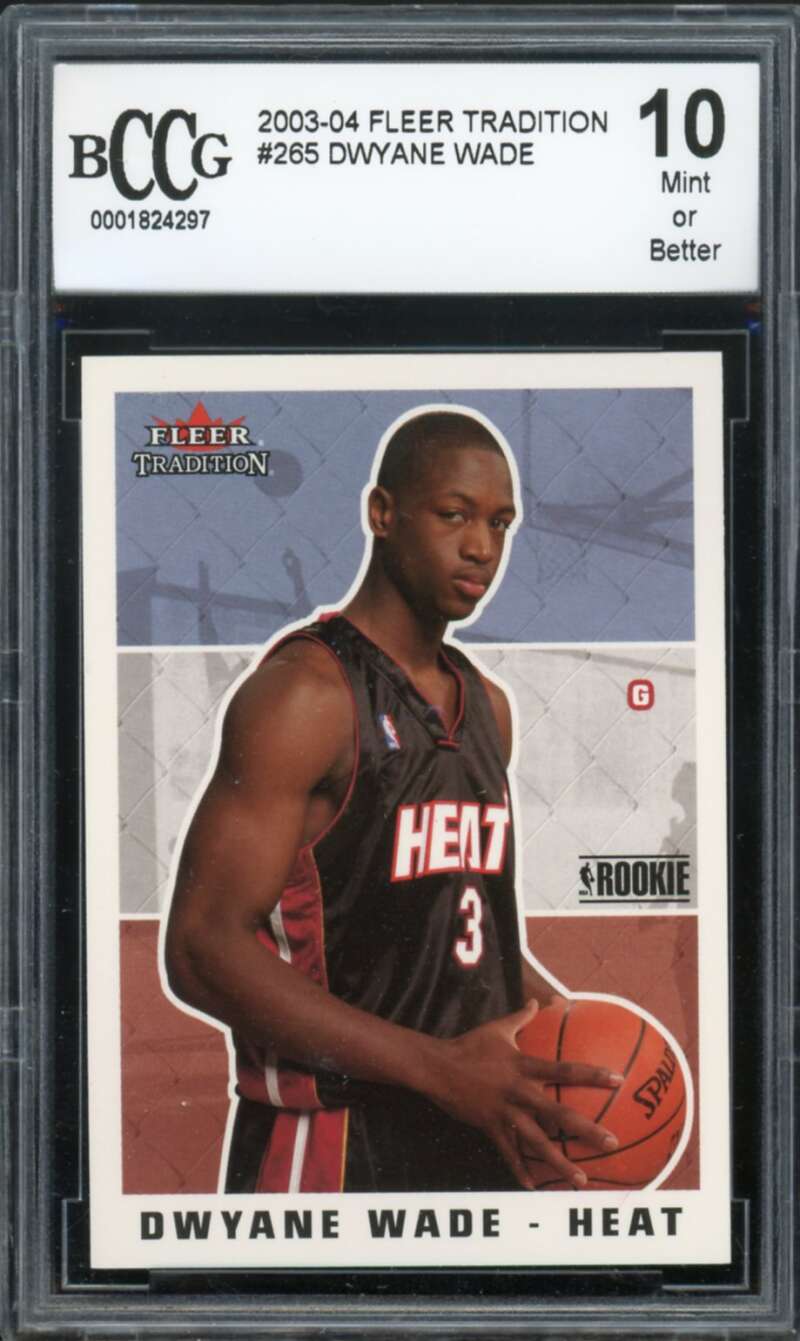 2003-04 Fleer Tradition #265 Dwyane Wade Rookie Card BGS BCCG 10 Mint+ Image 1