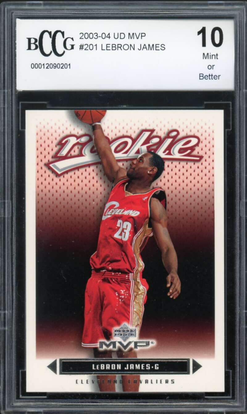 2003-04 UD MVP #201 Lebron James Rookie Card BGS BCCG 10 Mint+ Image 1