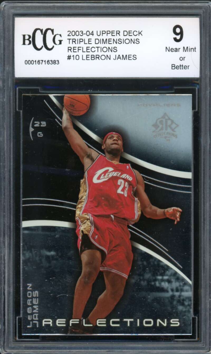 2003-04 UD Triple Dimensions Reflections #10 LeBron James Rookie BGS BCCG 9 NM+ Image 1