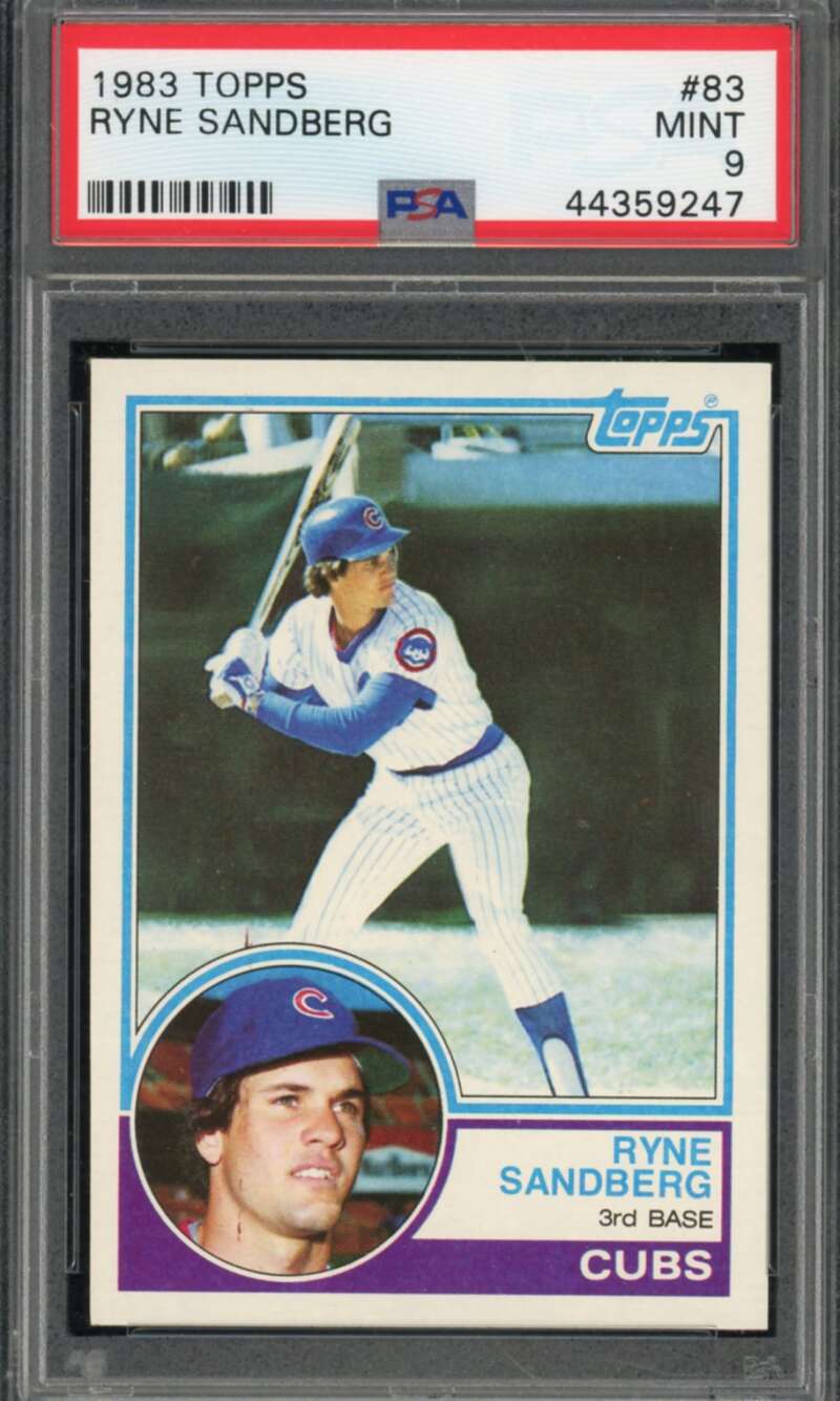 Ryne Sandberg Rookie Card 1983 Topps #83 PSA 9 Image 1