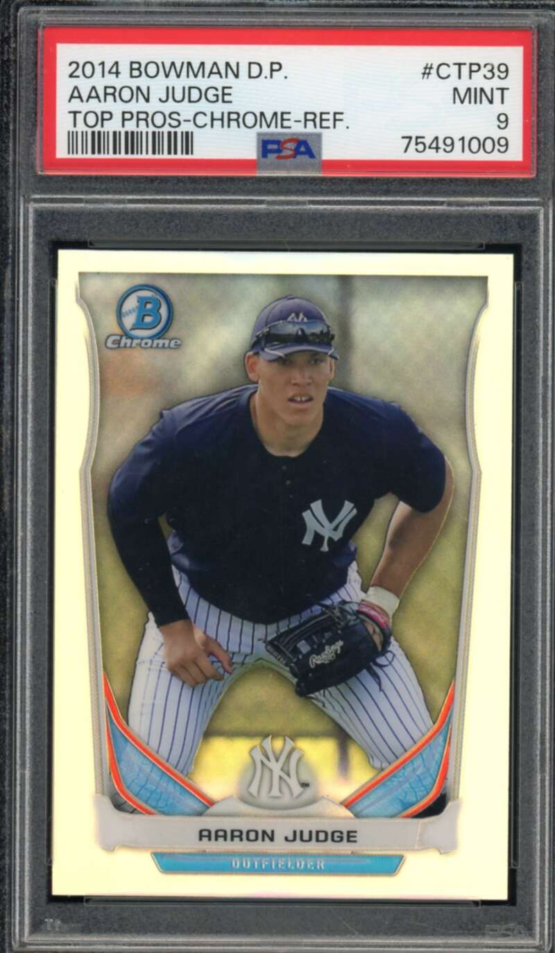 Aaron Judge Rookie 2014 Bowman DP Top Prospects Chrome Refractor #CTP39 PSA 9 Image 1