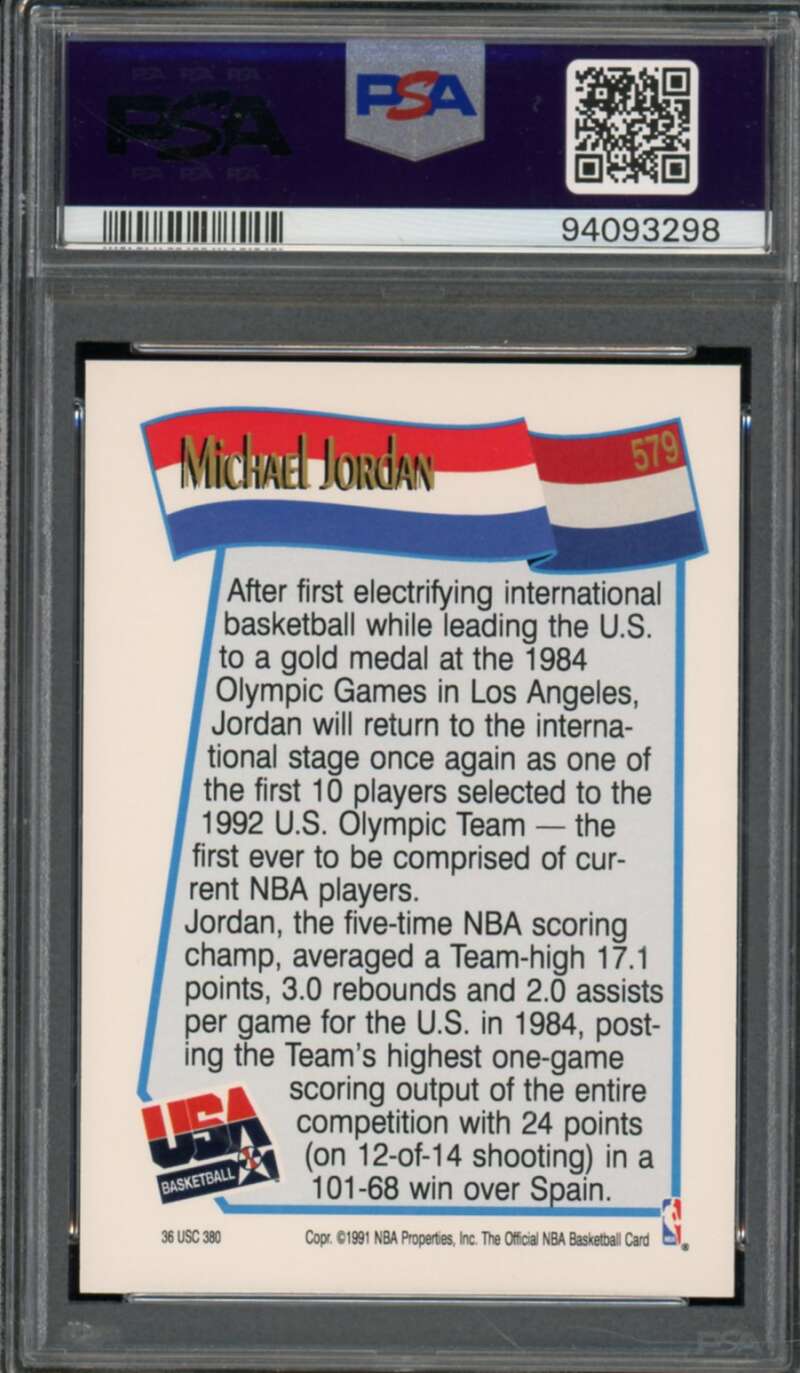 Michael Jordan Card 1991-92 Hoops #579 PSA 9 Image 2