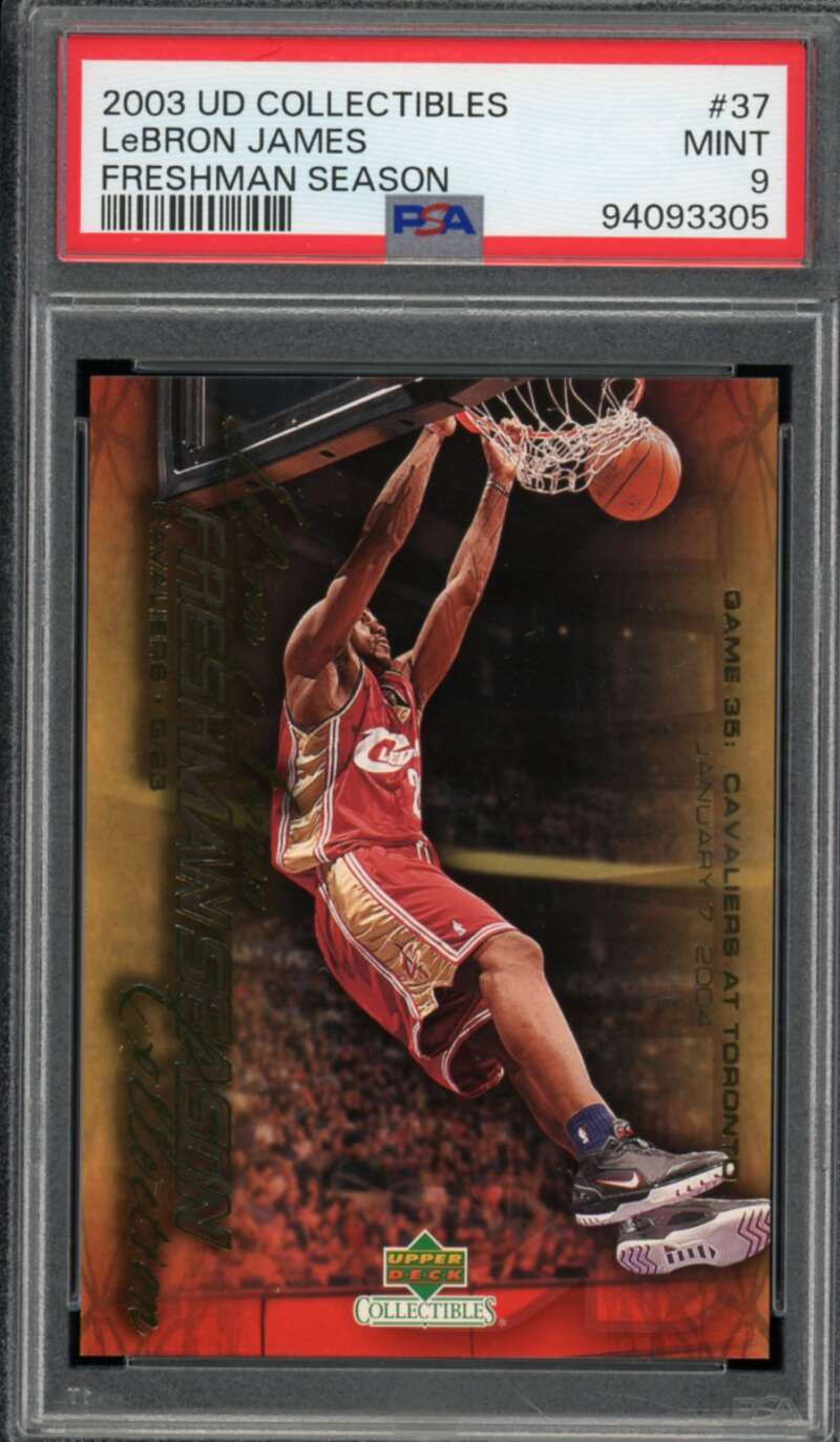 LeBron James Rookie Card 2003-04 UD Collectibles Freshman Season #37 PSA 9 Image 1