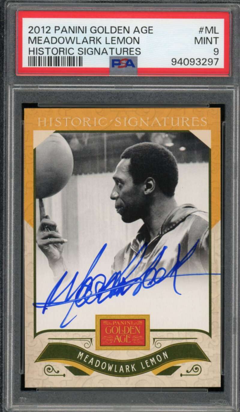 Meadowlark Lemon 2012 Panini Golden Age Historic Signatures (pop 2) #ML PSA 9 Image 1