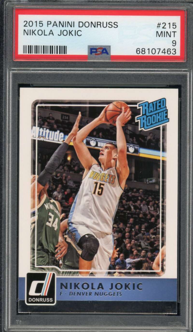 Nikola Jokic Rookie Card 2015-16 Panini Donruss #215 PSA 9 Image 1