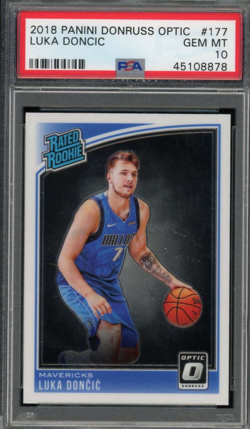 Luka Doncic Rookie Card 2018-19 Panini Donruss Optic #177 PSA 10 Image 1