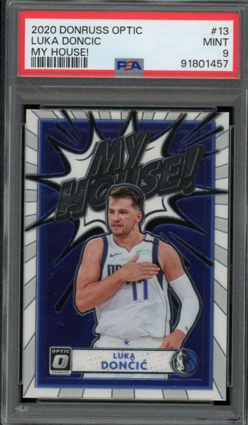 Luka Doncic Card 2020-21 Donruss Optic My House #13 PSA 9 Image 1