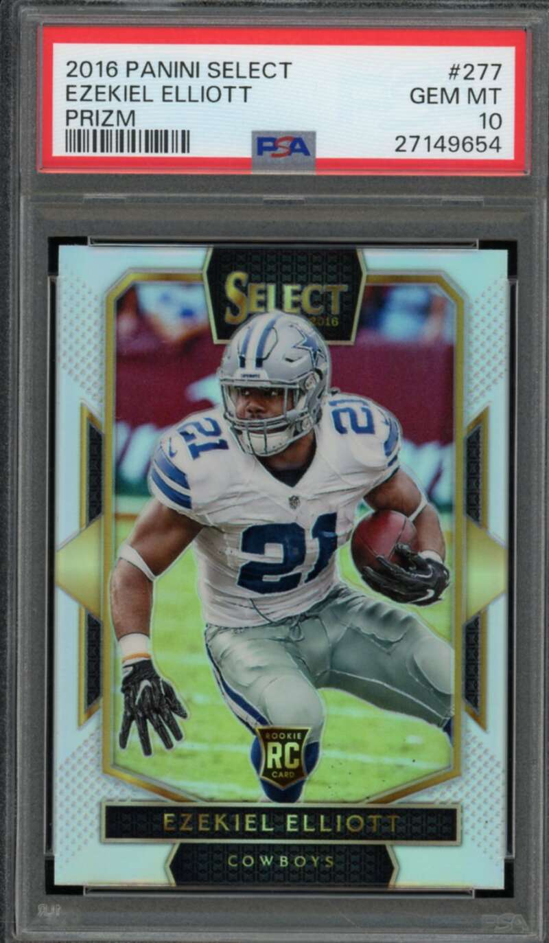 Ezekiel Elliott Rookie Card 2016 Panini Select Prizm #277 PSA 10 Image 1