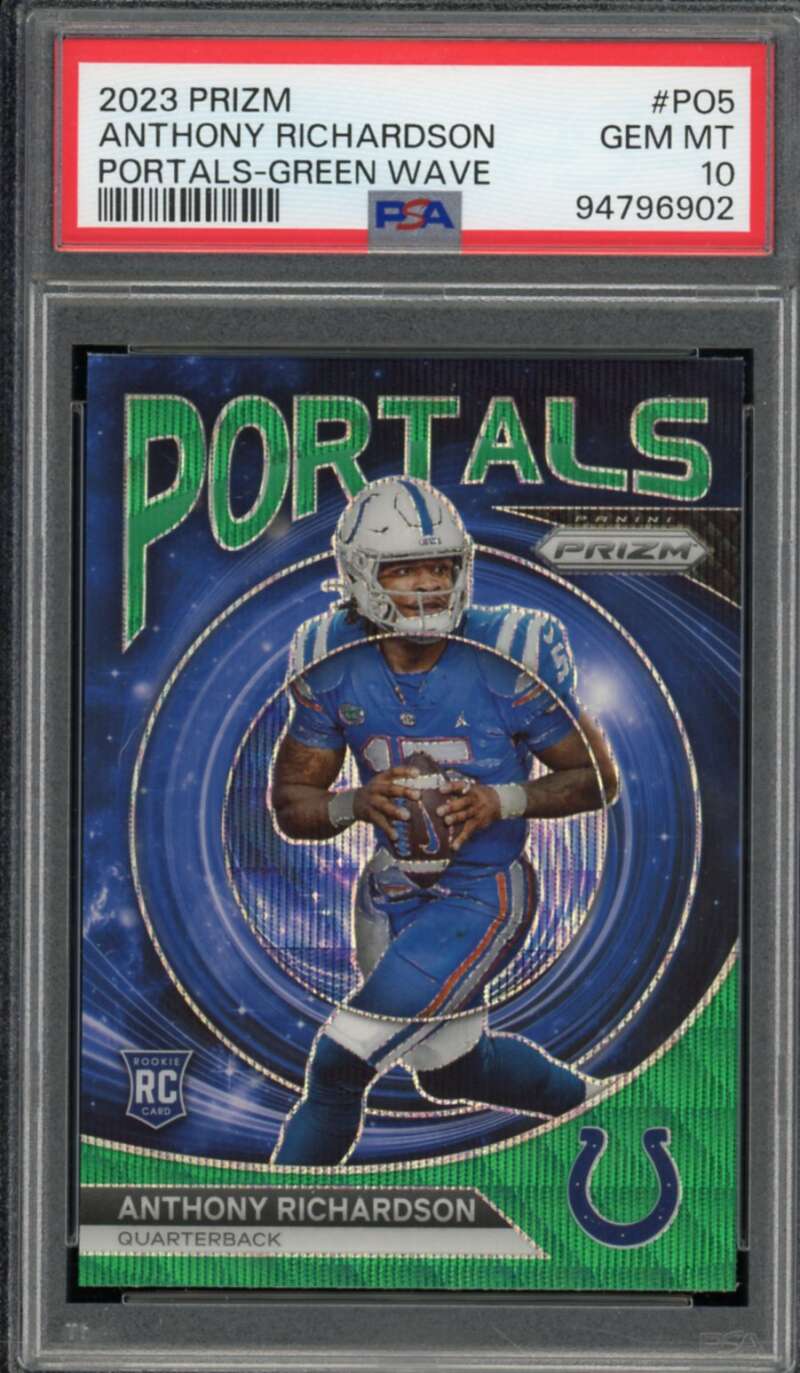 Anthony Richardson Rookie 2023 Prizm Portals-Green Wave #Po5 PSA 10 Image 1