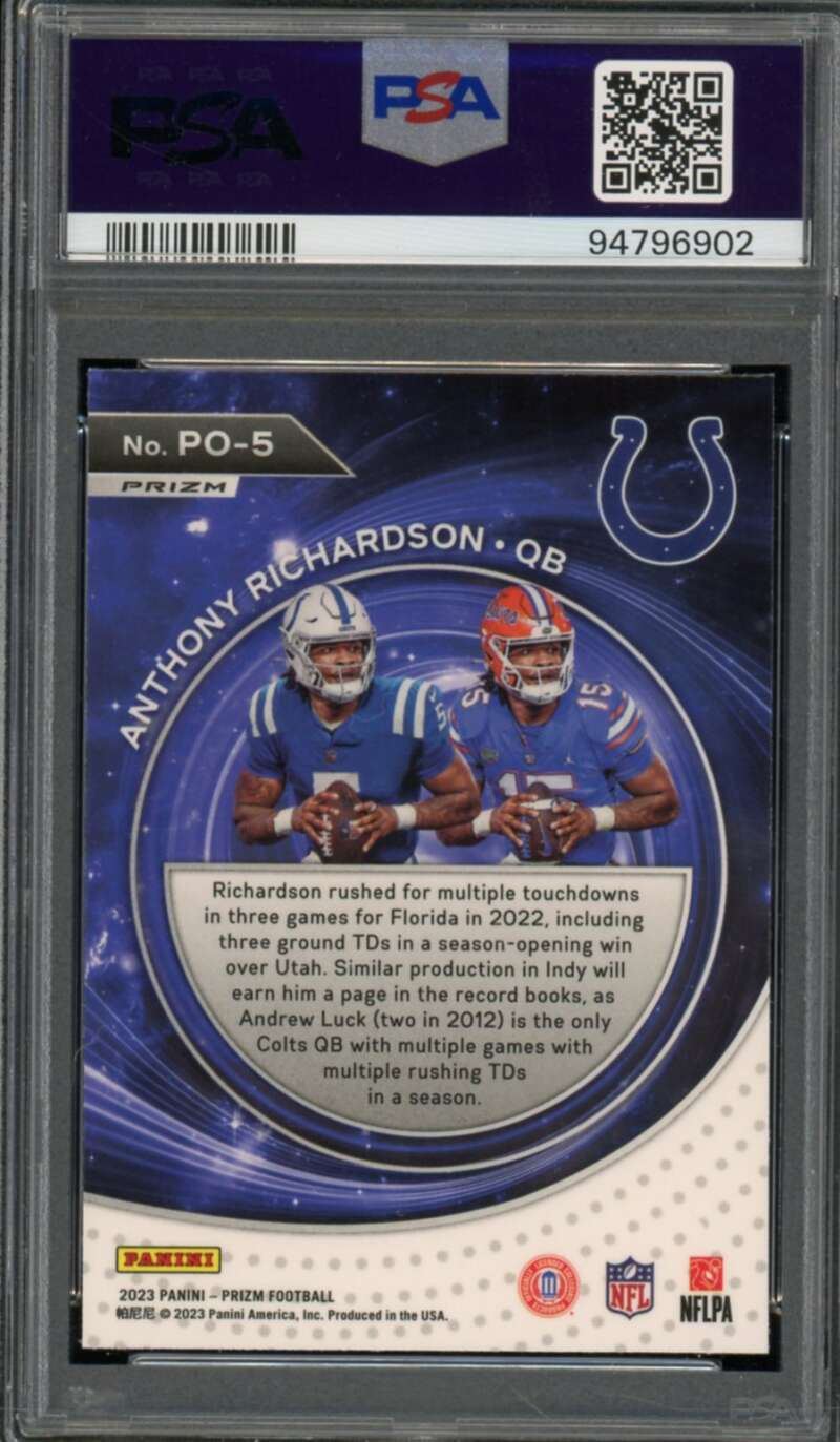 Anthony Richardson Rookie 2023 Prizm Portals-Green Wave #Po5 PSA 10 Image 2