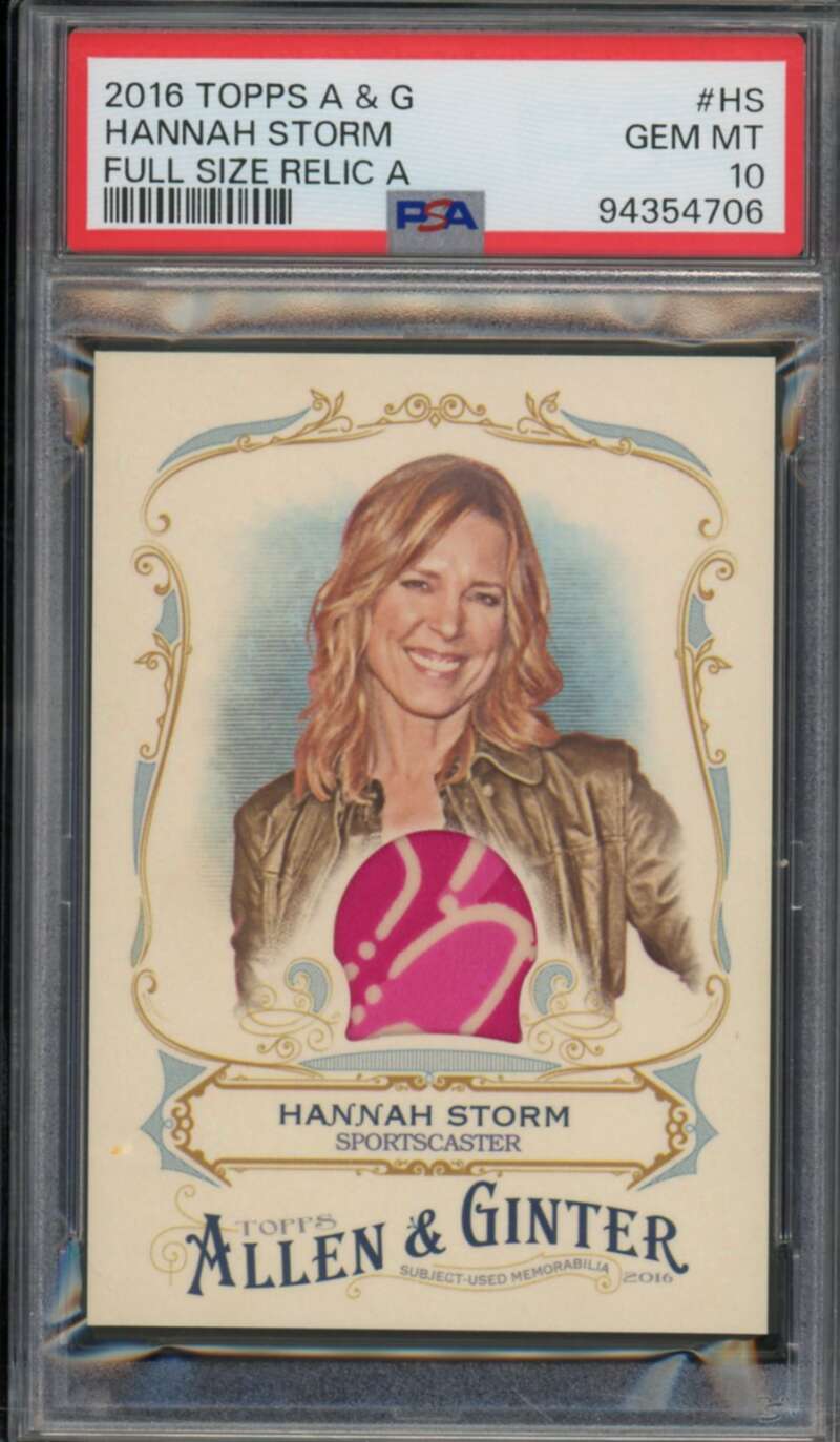 Hannah Storm Card 2016 Topps Allen Ginter Full Size Relic (pop 1) #HS PSA 10 Image 1