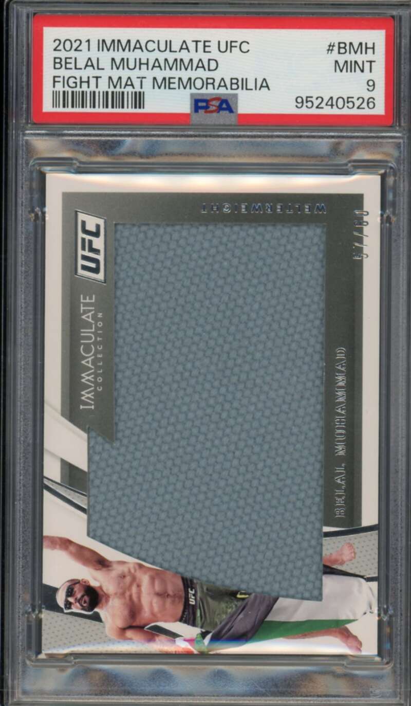 Belal Muhammad Card 2021 Immaculate UFC Fight Mat Mem (57/60) (pop 1) #BMH PSA 9 Image 1