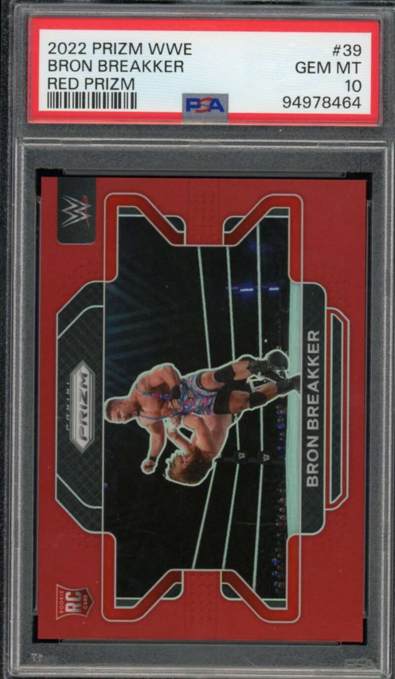 Bron Breakker Rookie Card 2022 Prizm Red Prizm #39 PSA 10 Image 1