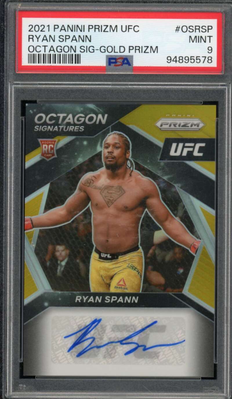 Ryan Spann 2021 Panini Prizm Octagon Sig-Gold Prizm (2/10) (pop 1) #osrsp PSA 9 Image 1