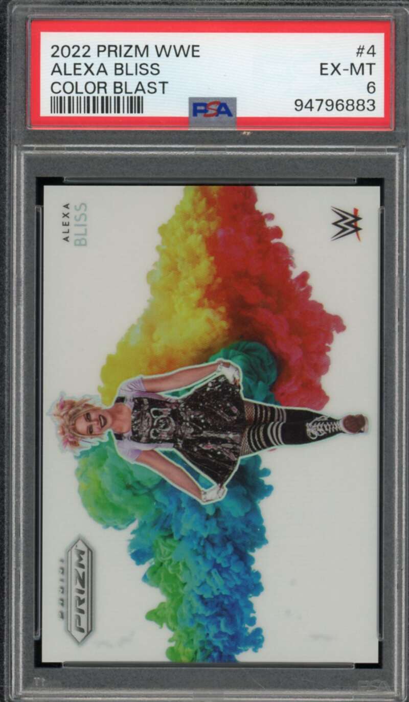 Alexa Bliss Card 2022 Prizm WWE Color Blast #4 PSA 6 Image 1