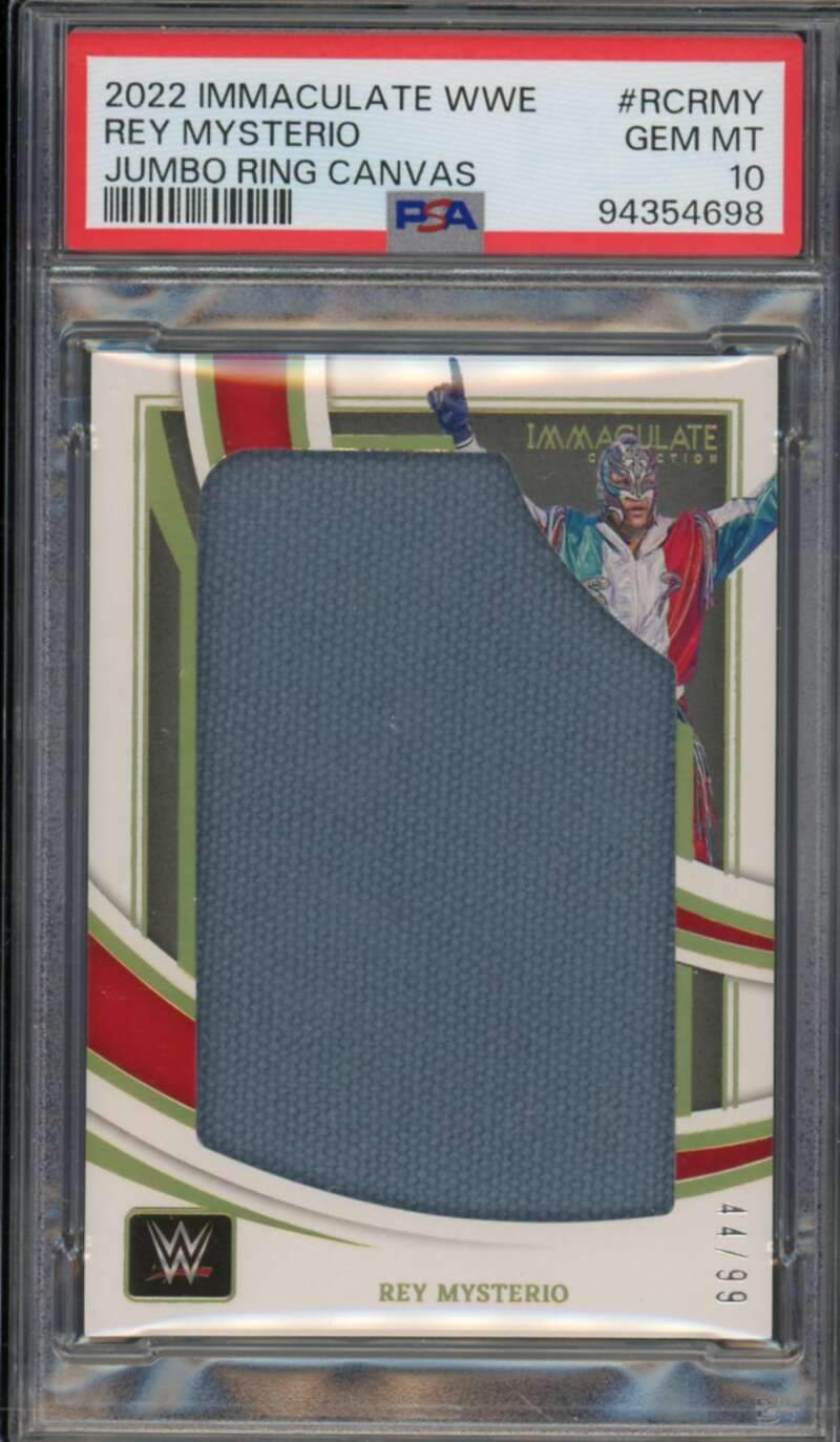 Rey Mysterio Card 2022 Immaculate WWE Jumbo Ring Canvas (pop 1) #RCRMY PSA 10 Image 1