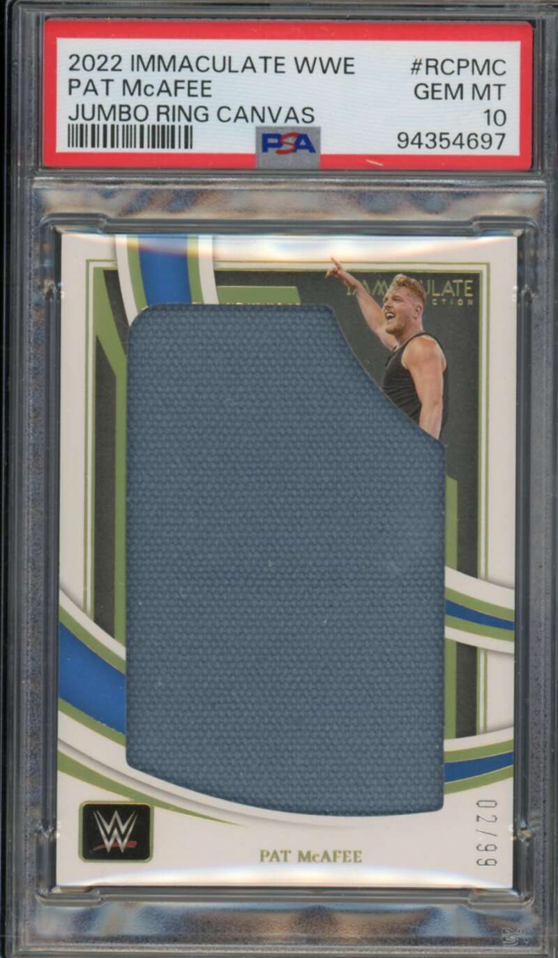 Pat McAfee Card 2022 Immaculate WWE Jumbo Ring Canbas (pop 2) #RCPMC PSA 10 Image 1