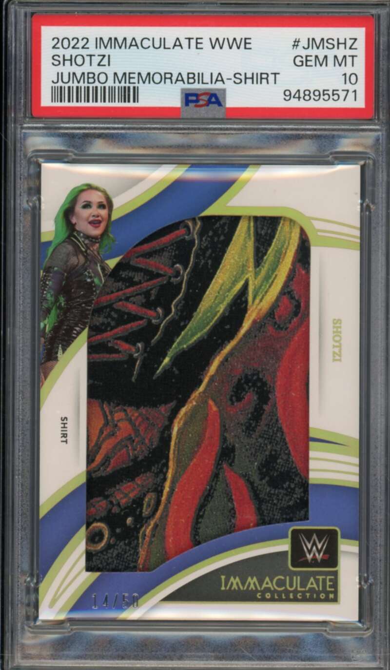 Shotzi Card 2022 Immaculate WWE Jumbo Memorabilia Shirt (pop 1) #JMSHZ PSA 10 Image 1