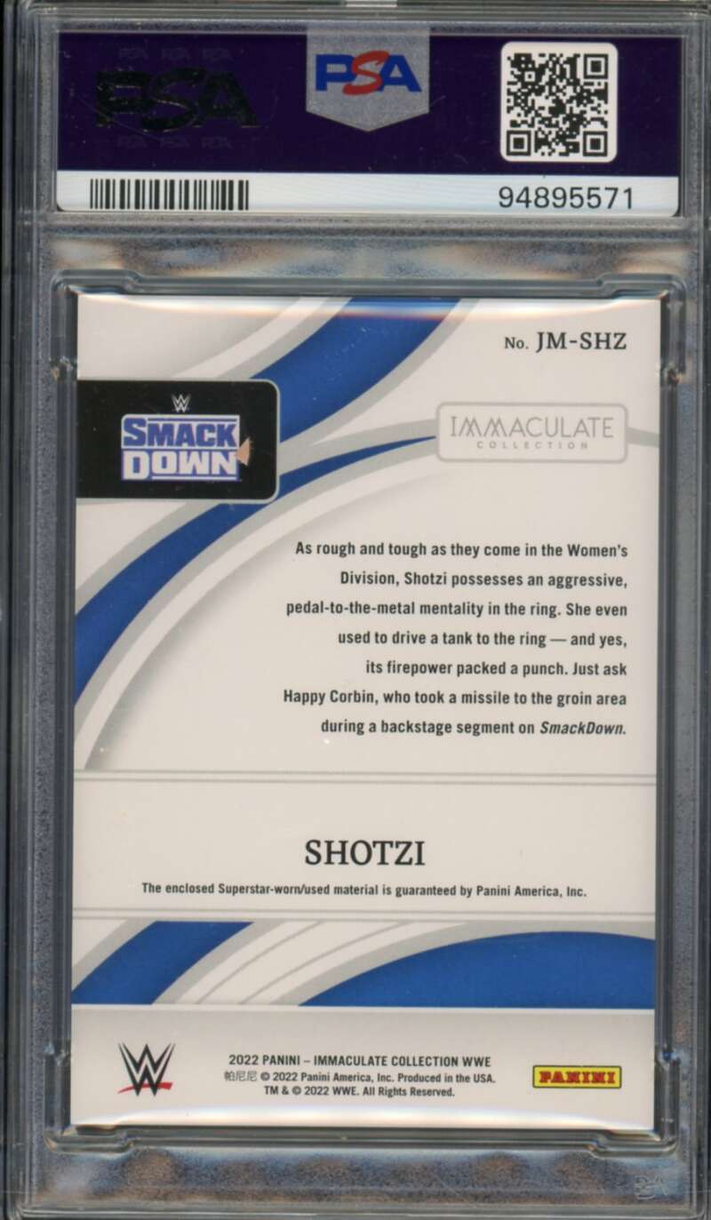 Shotzi Card 2022 Immaculate WWE Jumbo Memorabilia Shirt (pop 1) #JMSHZ PSA 10 Image 2